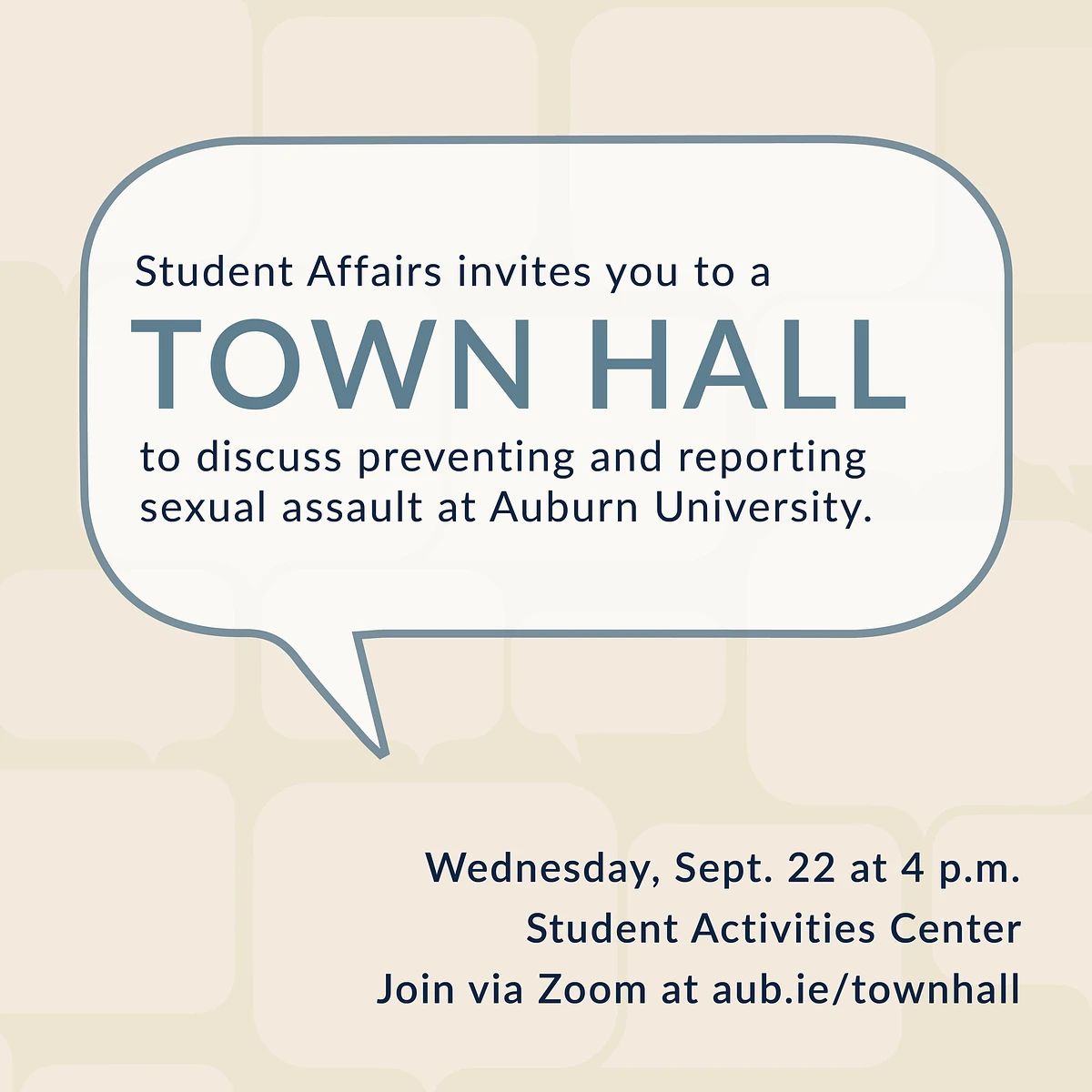 Statement on Auburn's campus safety commitment and upcoming town hall 