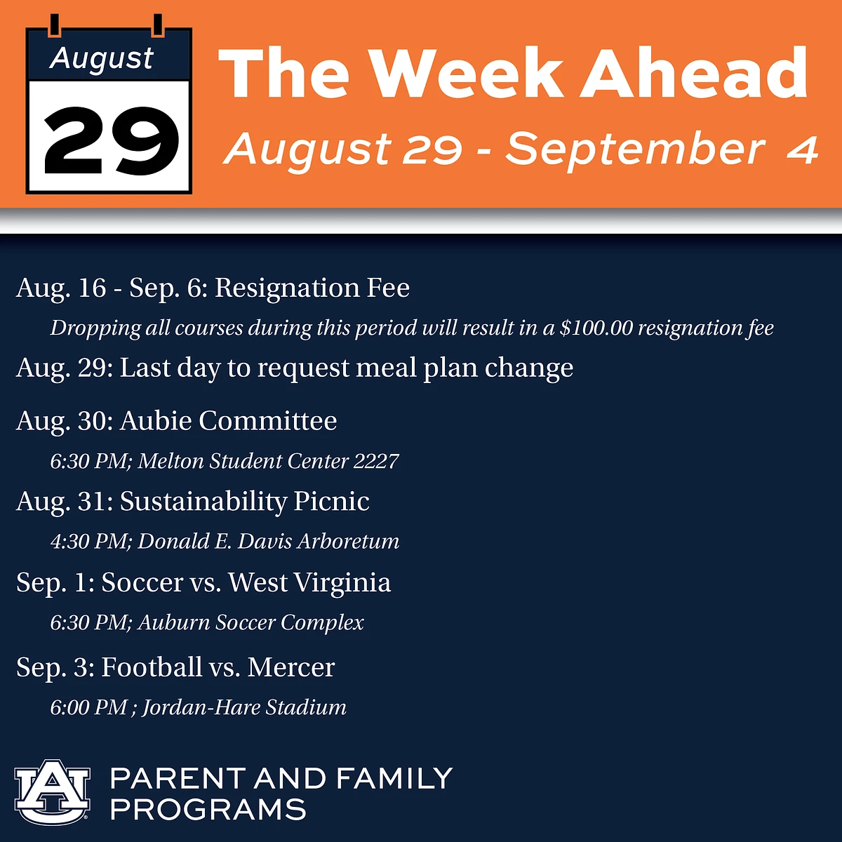 The Week Ahead: Aug. 29 - Sep. 4
